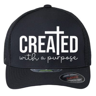 Created With A Purpose Christian Teacher Flexfit Unipanel Trucker Cap