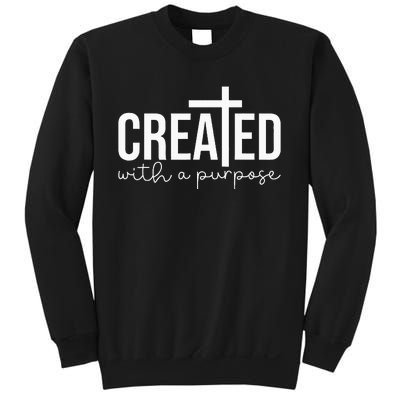 Created With A Purpose Christian Teacher Sweatshirt