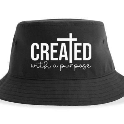 Created With A Purpose Christian Teacher Sustainable Bucket Hat