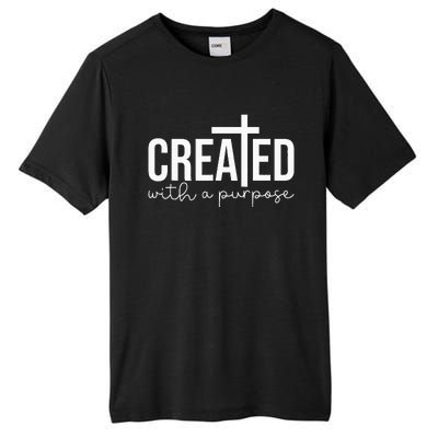 Created With A Purpose Christian Teacher Tall Fusion ChromaSoft Performance T-Shirt