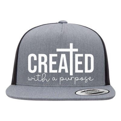 Created With A Purpose Christian Teacher Flat Bill Trucker Hat