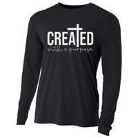 Created With A Purpose Christian Teacher Cooling Performance Long Sleeve Crew