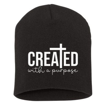 Created With A Purpose Christian Teacher Short Acrylic Beanie