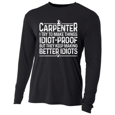 Carpenter Woodworking Art For Wo Carpentry Woodworker Cooling Performance Long Sleeve Crew