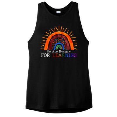 Cute We Are Hungry For Learning Back To School Ladies PosiCharge Tri-Blend Wicking Tank