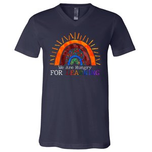 Cute We Are Hungry For Learning Back To School V-Neck T-Shirt