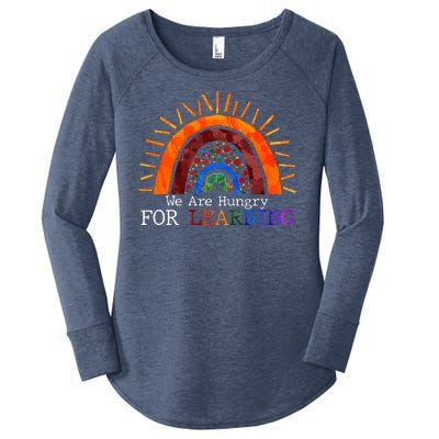 Cute We Are Hungry For Learning Back To School Women's Perfect Tri Tunic Long Sleeve Shirt