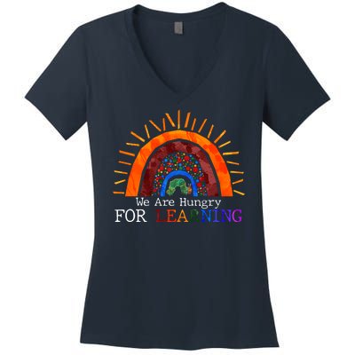 Cute We Are Hungry For Learning Back To School Women's V-Neck T-Shirt