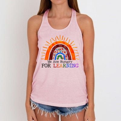 Cute We Are Hungry For Learning Back To School Women's Knotted Racerback Tank