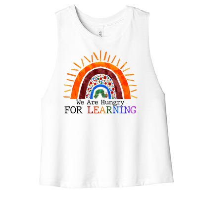 Cute We Are Hungry For Learning Back To School Women's Racerback Cropped Tank