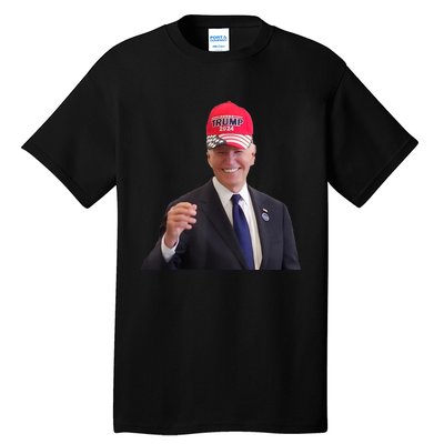 Cap Wear A Trump Hat Funny Joe Biden Dons Trump 2024 Gift Tall T-Shirt