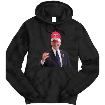 Cap Wear A Trump Hat Funny Joe Biden Dons Trump 2024 Gift Tie Dye Hoodie