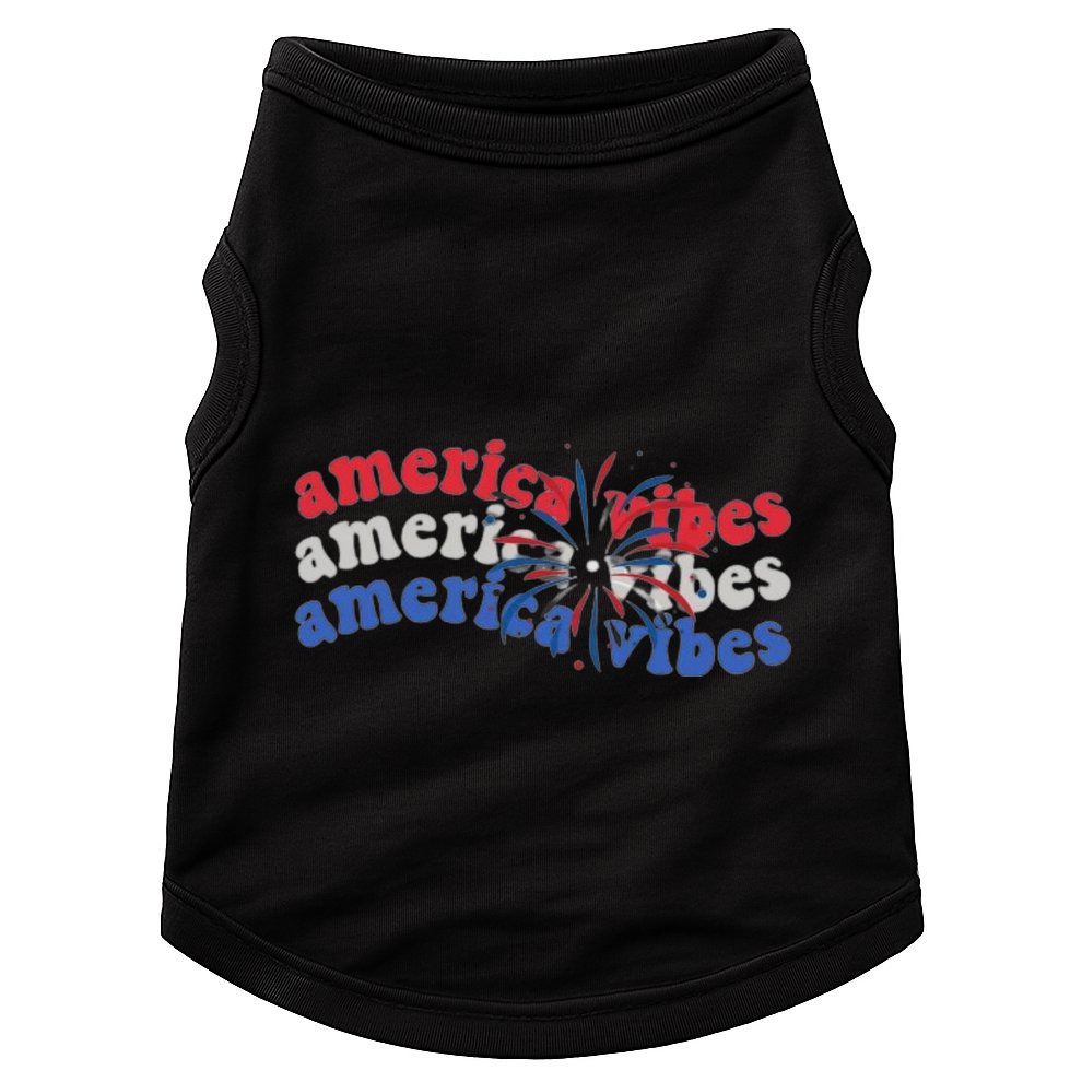 Cool Wavy America Vibes Fireworks Doggie Tank
