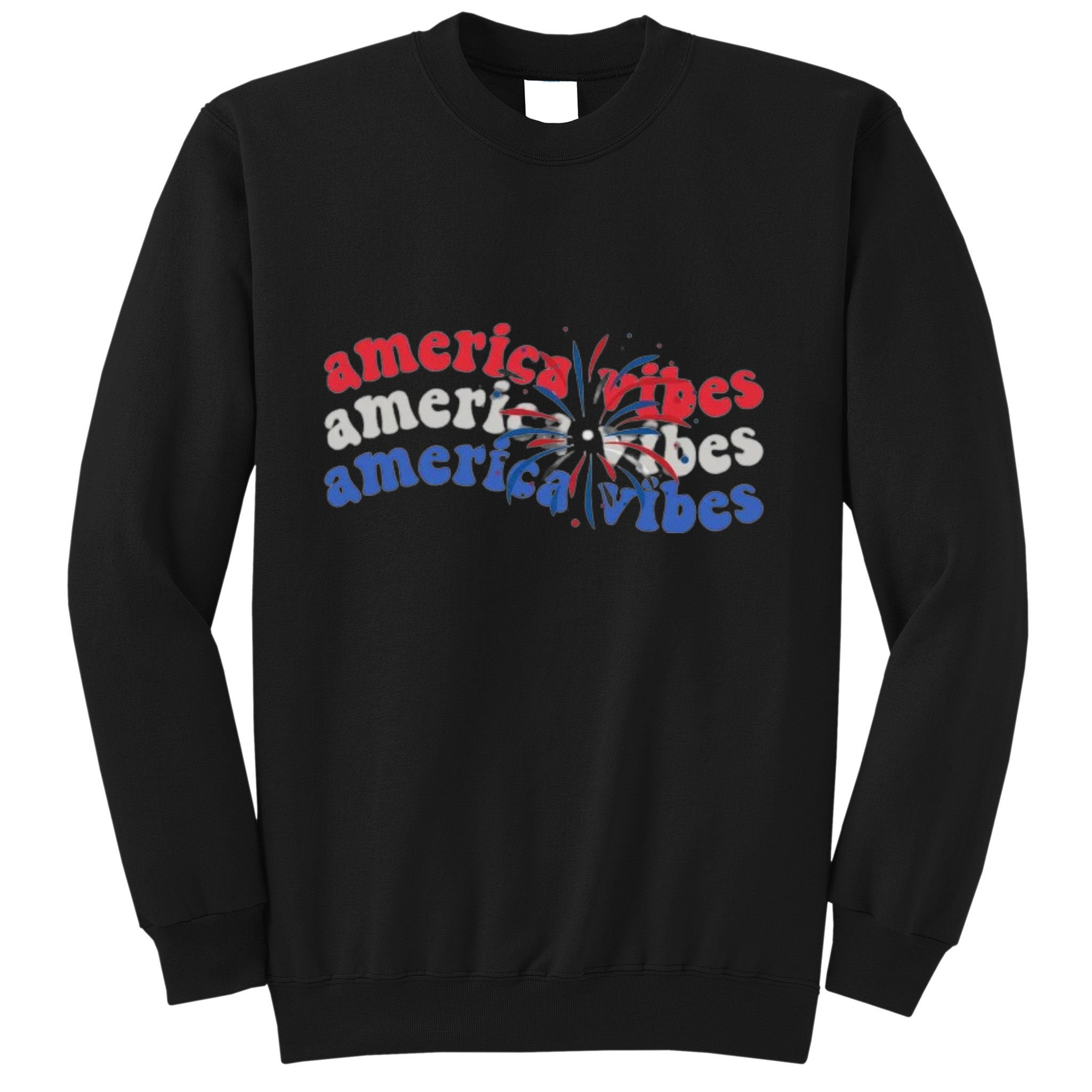 Cool Wavy America Vibes Fireworks Sweatshirt