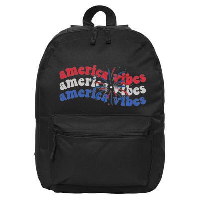 Cool Wavy America Vibes Fireworks 16 in Basic Backpack
