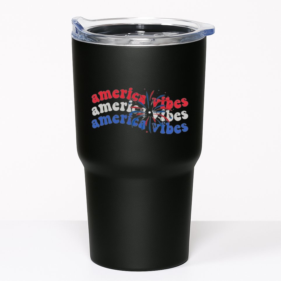 Cool Wavy America Vibes Fireworks Tumbler