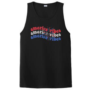 Cool Wavy America Vibes Fireworks PosiCharge Competitor Tank