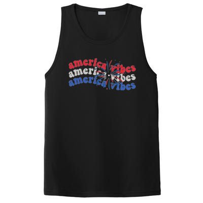 Cool Wavy America Vibes Fireworks PosiCharge Competitor Tank