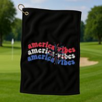 Cool Wavy America Vibes Fireworks Golf Towel