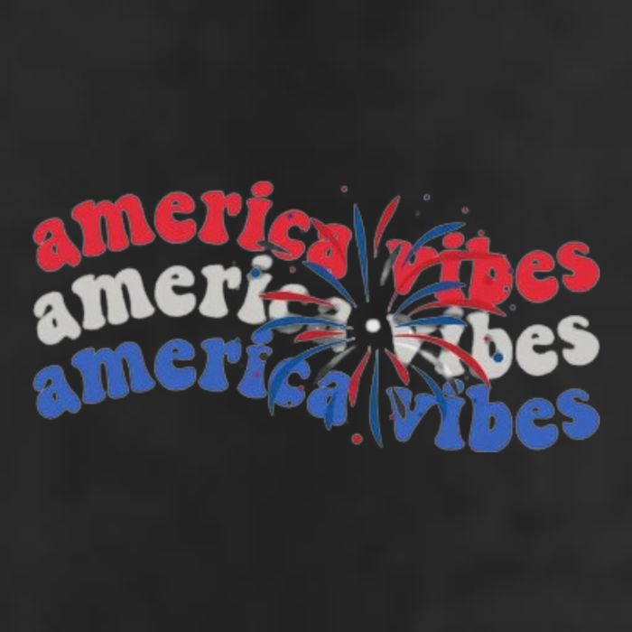 Cool Wavy America Vibes Fireworks Golf Towel