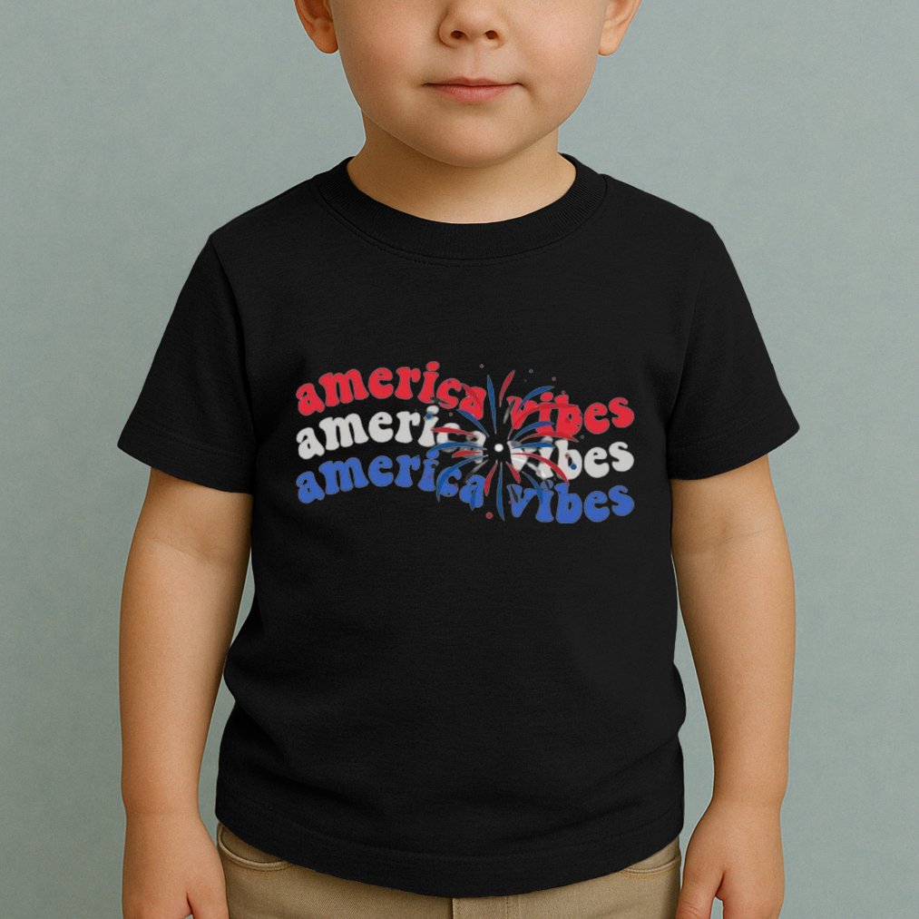 Cool Wavy America Vibes Fireworks Toddler T-Shirt
