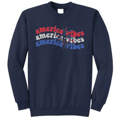 Cool Wavy America Vibes Fireworks Sweatshirt