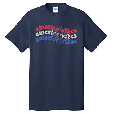 Cool Wavy America Vibes Fireworks Tall T-Shirt