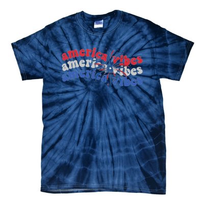 Cool Wavy America Vibes Fireworks Tie-Dye T-Shirt