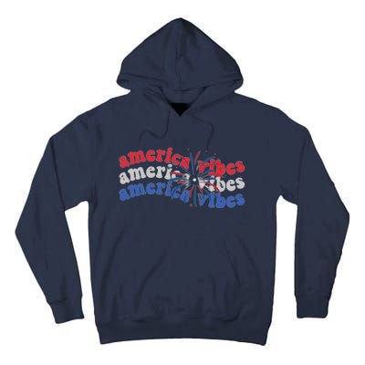 Cool Wavy America Vibes Fireworks Tall Hoodie