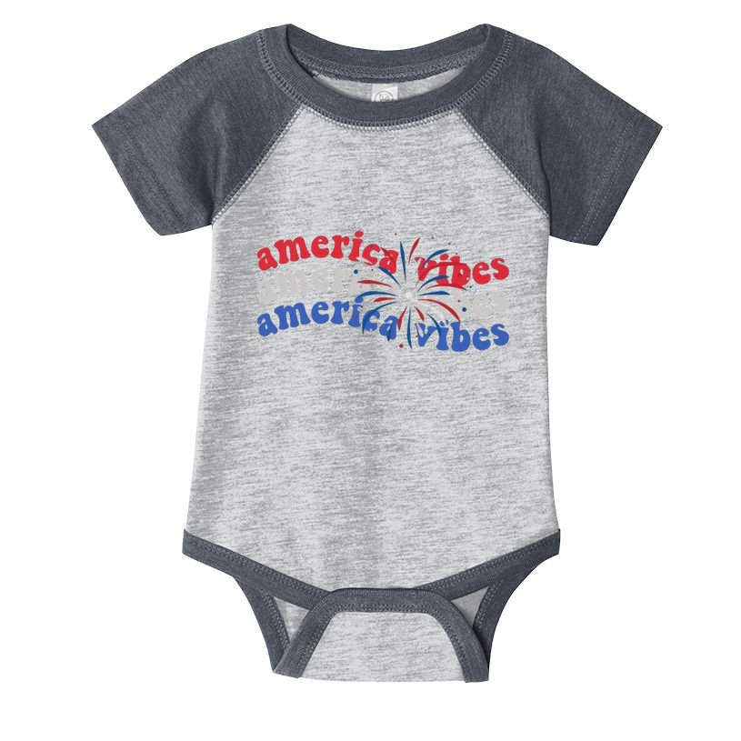 Cool Wavy America Vibes Fireworks Infant Baby Jersey Bodysuit