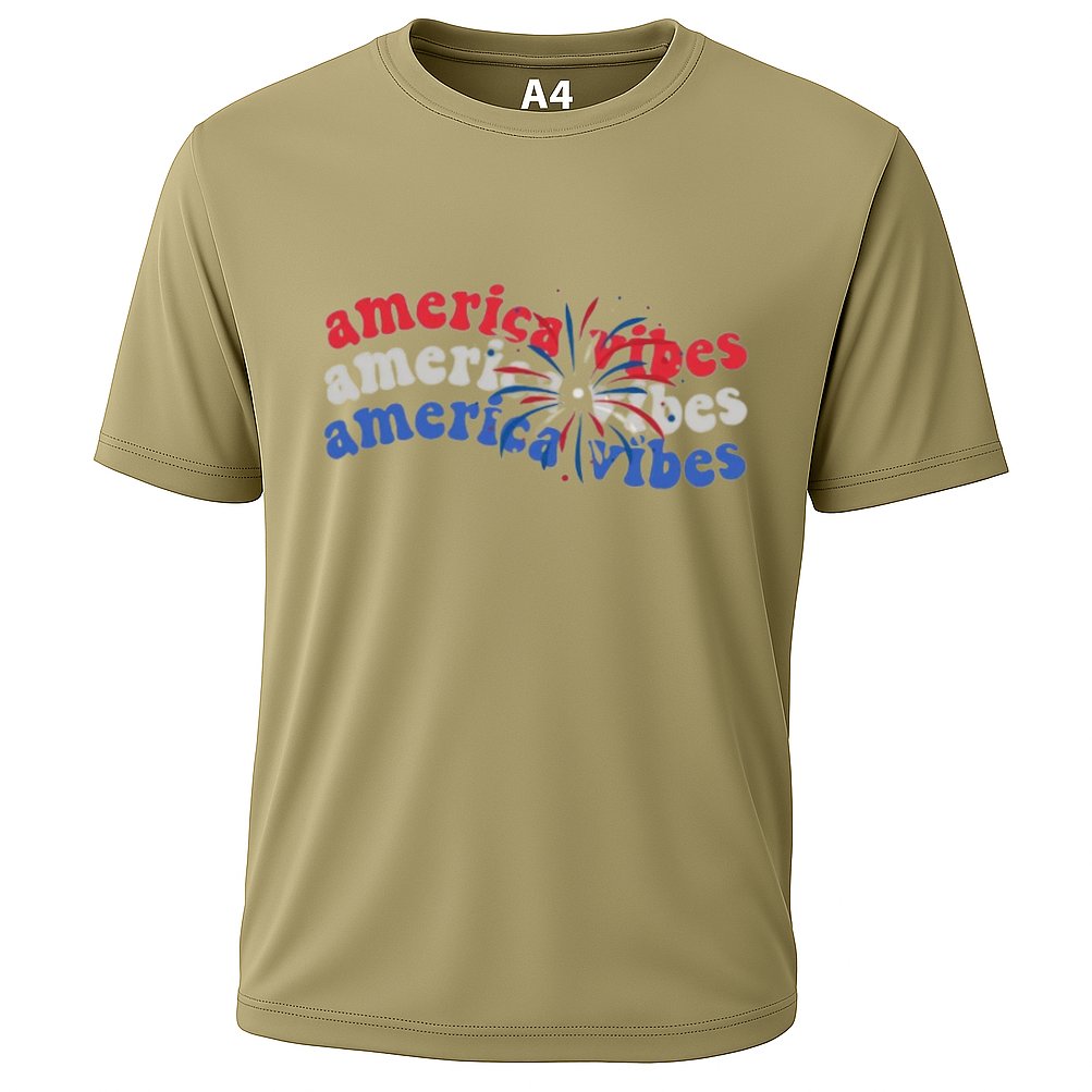 Cool Wavy America Vibes Fireworks Performance Shirt
