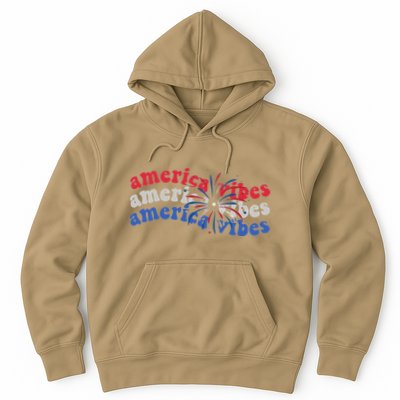 Cool Wavy America Vibes Fireworks Hoodie