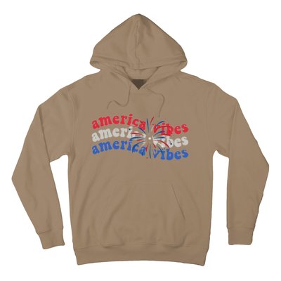 Cool Wavy America Vibes Fireworks Hoodie