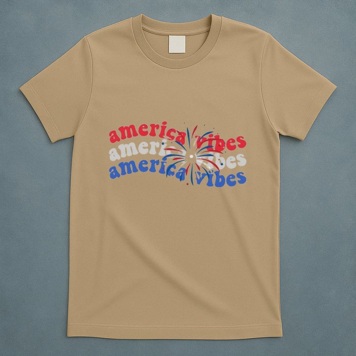 Cool Wavy America Vibes Fireworks T-Shirt
