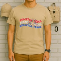 Cool Wavy America Vibes Fireworks T-Shirt