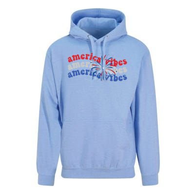 Cool Wavy America Vibes Fireworks Unisex Surf Hoodie