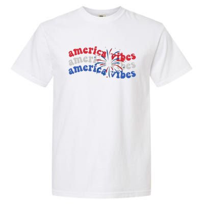 Cool Wavy America Vibes Fireworks Garment-Dyed Heavyweight T-Shirt