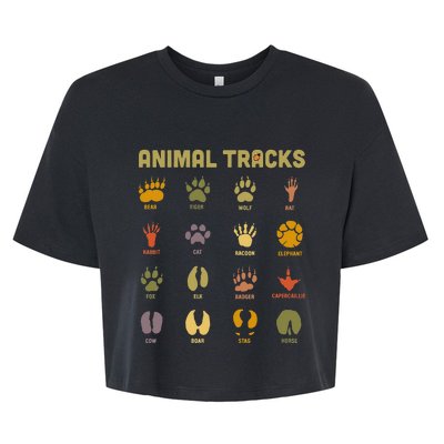 Children's Wild Animal Tracks Childrens Learning Design Bella+Canvas Jersey Crop Tee