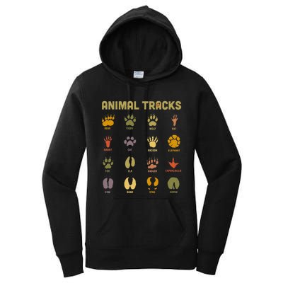 Children's Wild Animal Tracks Childrens Learning Design Women's Pullover Hoodie