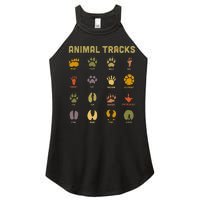 Children's Wild Animal Tracks Childrens Learning Design Women’s Perfect Tri Rocker Tank