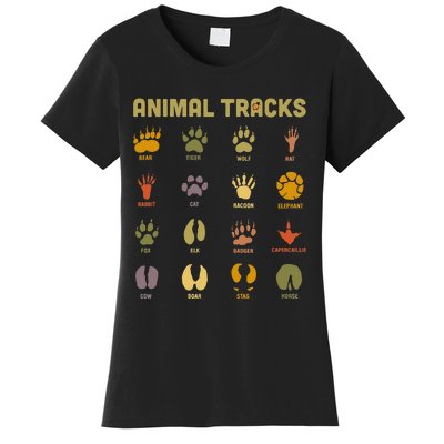 Children's Wild Animal Tracks Childrens Learning Design Women's T-Shirt