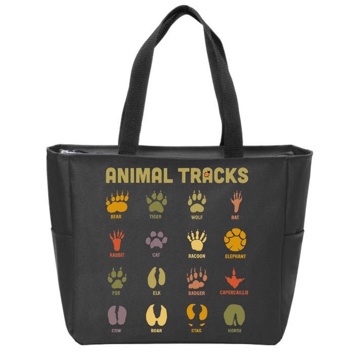 Children's Wild Animal Tracks Childrens Learning Design Zip Tote Bag