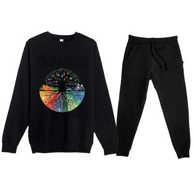 Cute We All Thrive Under Different Conditions Neurodiversity Premium Crewneck Sweatsuit Set