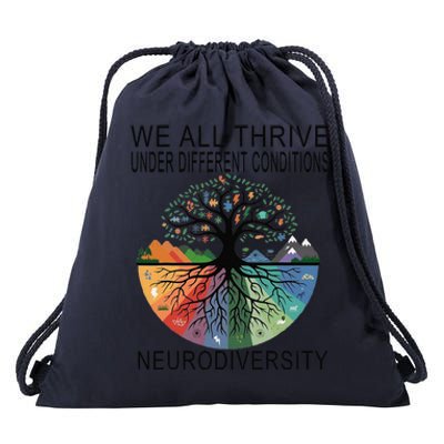 Cute We All Thrive Under Different Conditions Neurodiversity Drawstring Bag