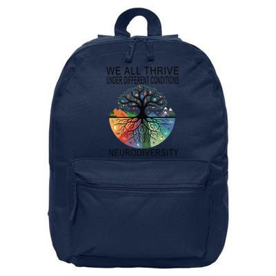 Cute We All Thrive Under Different Conditions Neurodiversity 16 in Basic Backpack