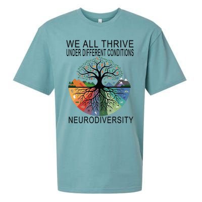 Cute We All Thrive Under Different Conditions Neurodiversity Sueded Cloud Jersey T-Shirt