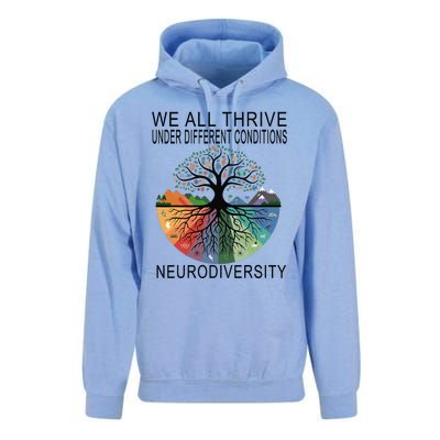 Cute We All Thrive Under Different Conditions Neurodiversity Unisex Surf Hoodie