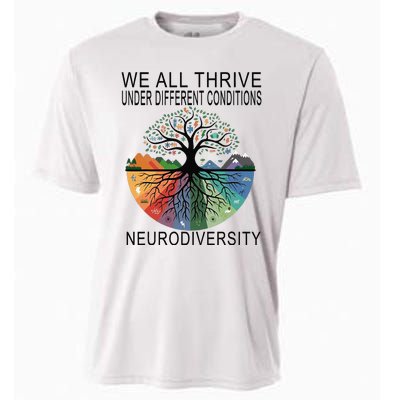 Cute We All Thrive Under Different Conditions Neurodiversity Cooling Performance Crew T-Shirt