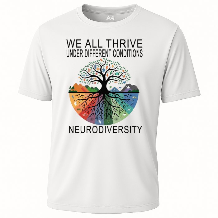 Cute We All Thrive Under Different Conditions Neurodiversity Cooling Performance Crew T-Shirt