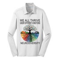 Cute We All Thrive Under Different Conditions Neurodiversity Silk Touch Performance Long Sleeve Polo